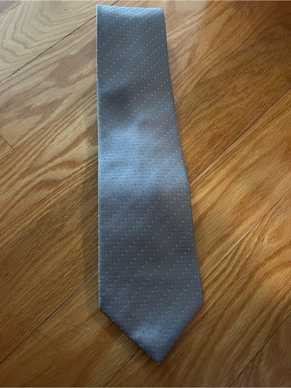 Ermenegildo Zegna Silver Textured 100% Silk Tie